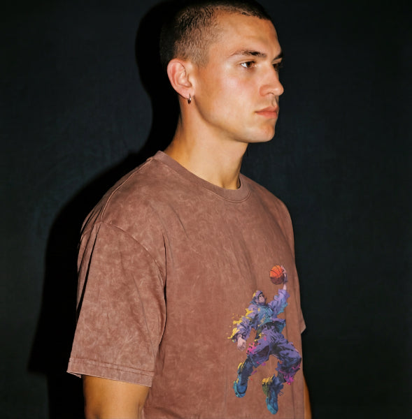 XABARWAN BASEBALL STONEWASH Oversized T-Shirt