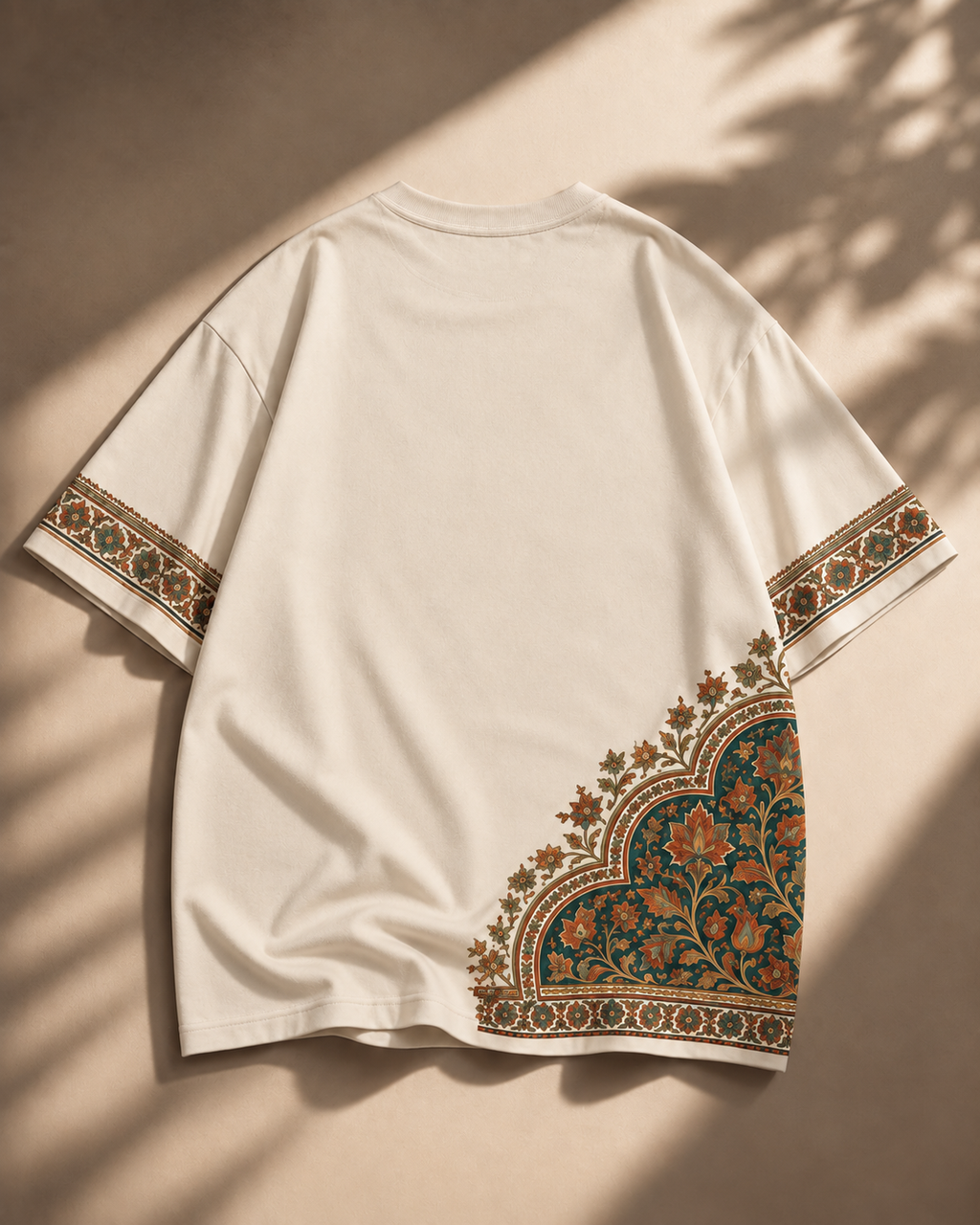 XABARWAN™ Naqsh Oversized T-Shirt for Men 240 GSM  Premium Off-White