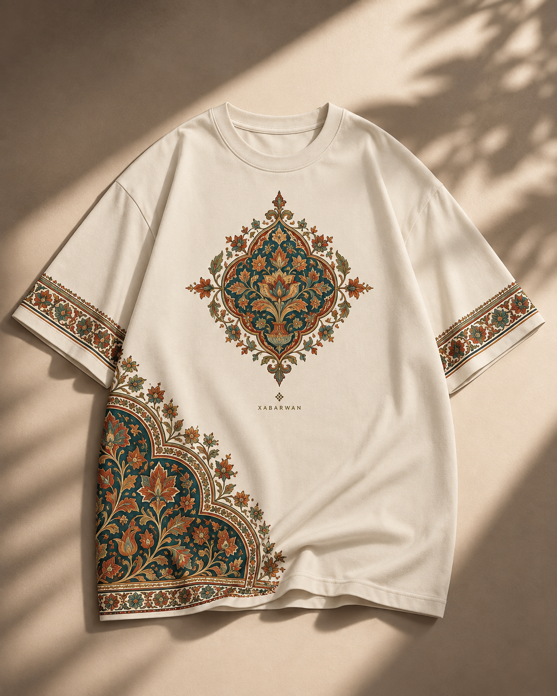 XABARWAN™ Naqsh Oversized T-Shirt for Men 240 GSM  Premium Off-White