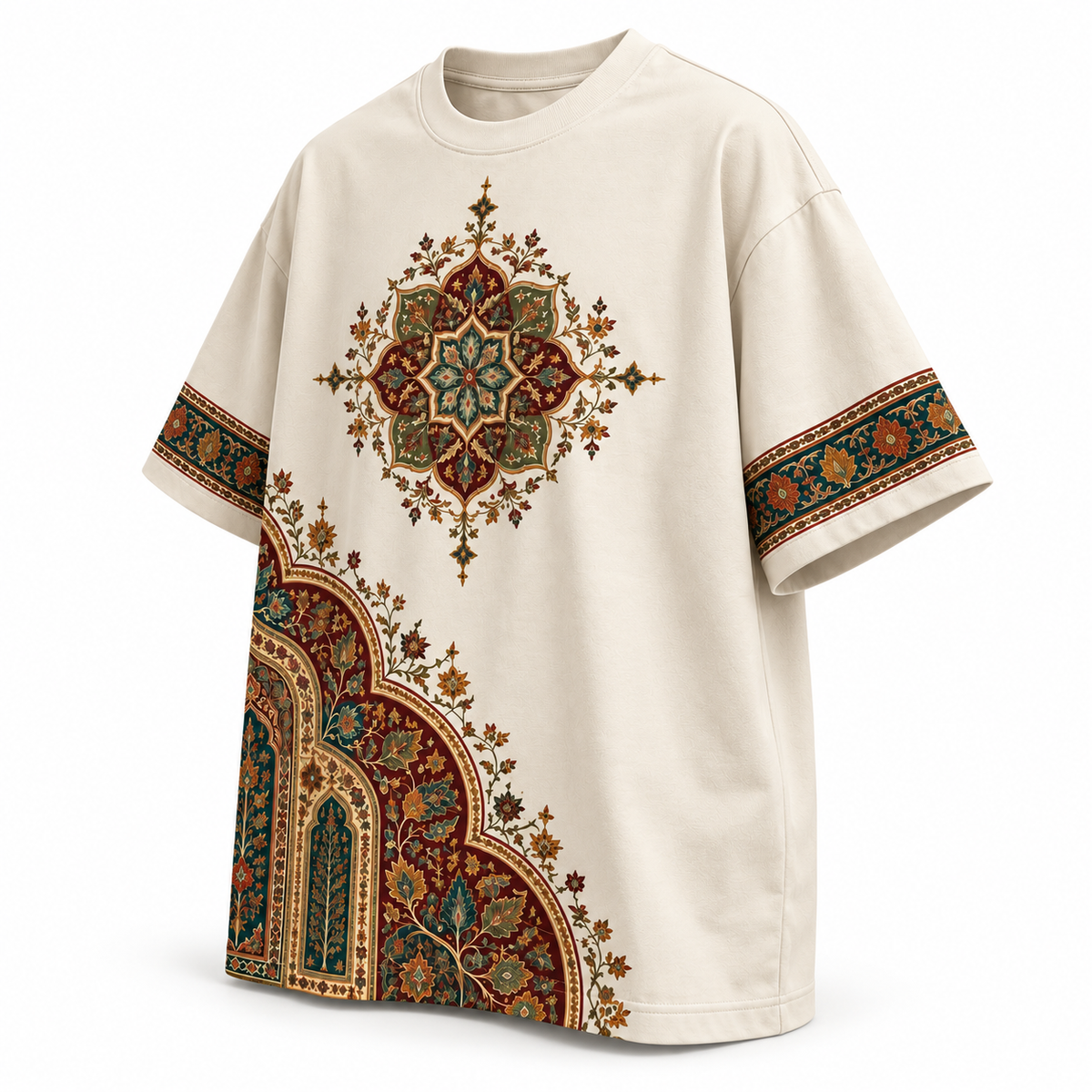 XABARWAN™ Mehrab Oversized T-Shirt for Men 240 GSM Premium Off-White