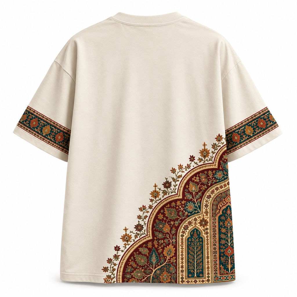 XABARWAN™ Mehrab Oversized T-Shirt for Men 240 GSM Premium Off-White