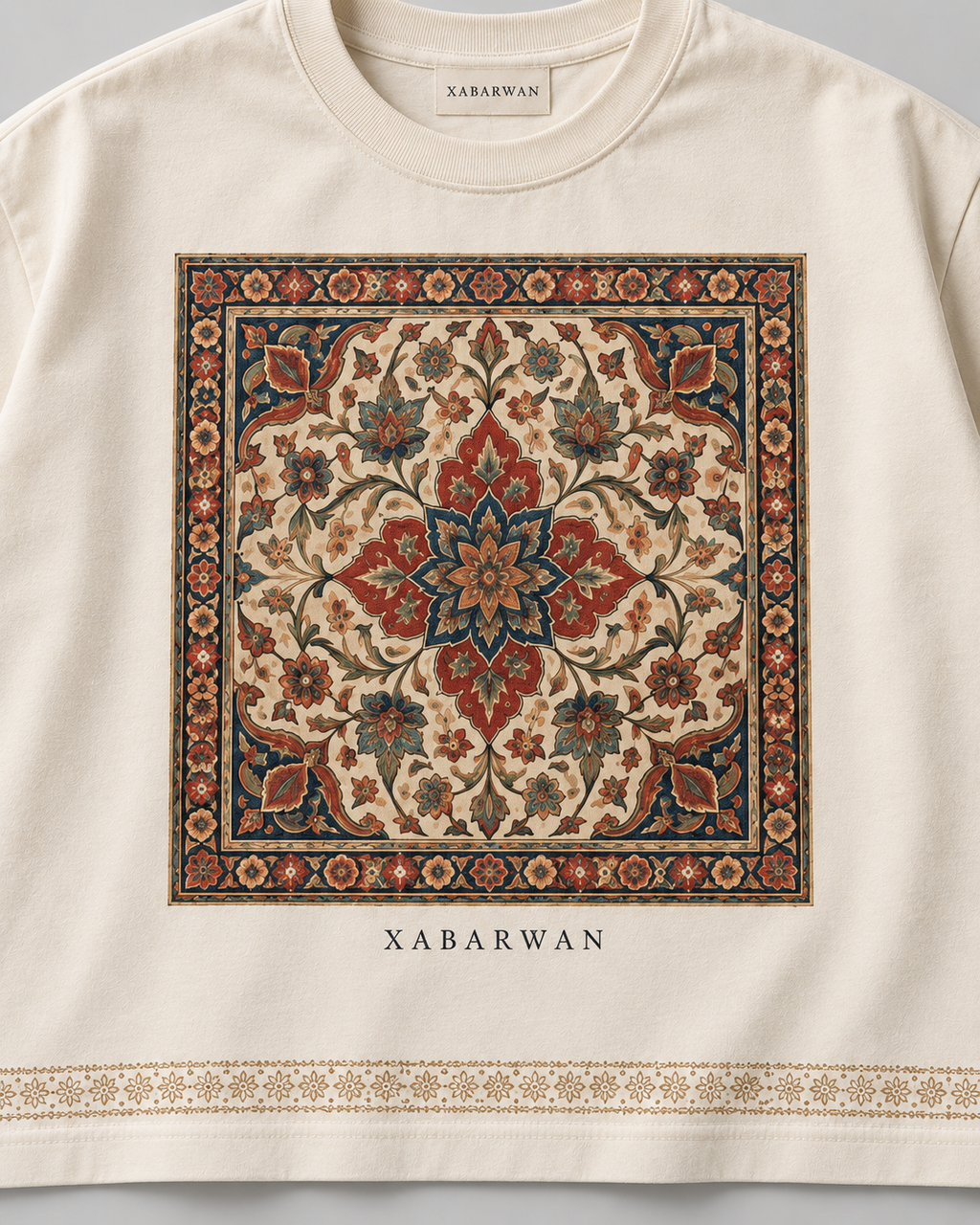 Xabarwan Heritage Carpet Motif Oversized T-Shirt – 240 GSM Premium Cotton