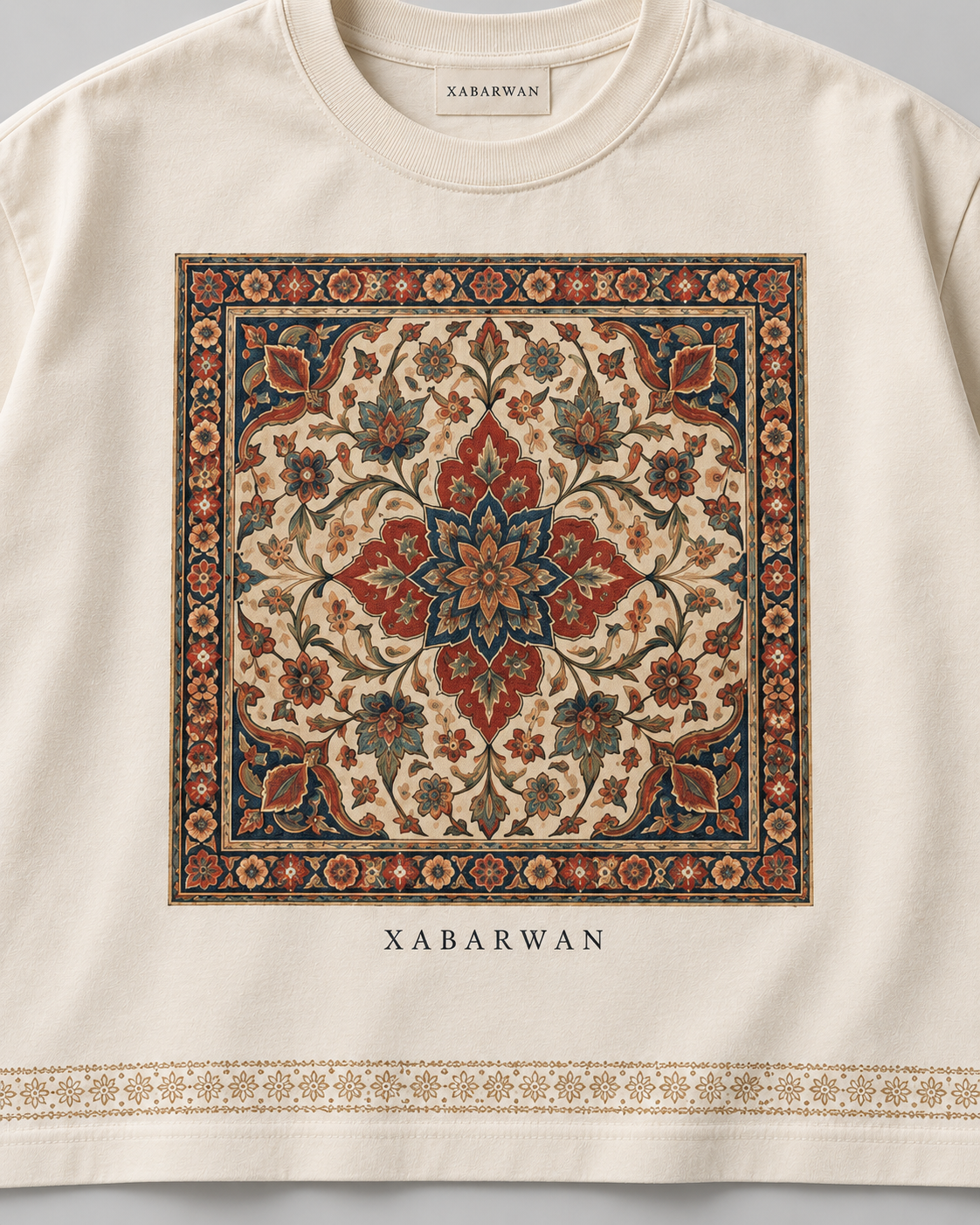 Xabarwan Heritage Carpet Motif Oversized T-Shirt – 240 GSM Premium Cotton