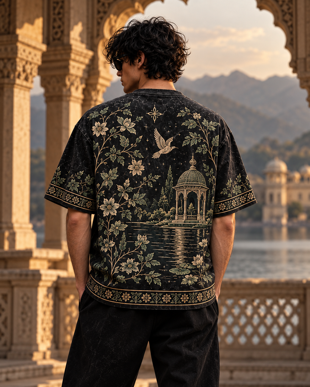 XABARWAN Garden of Thought Acid Wash Tee