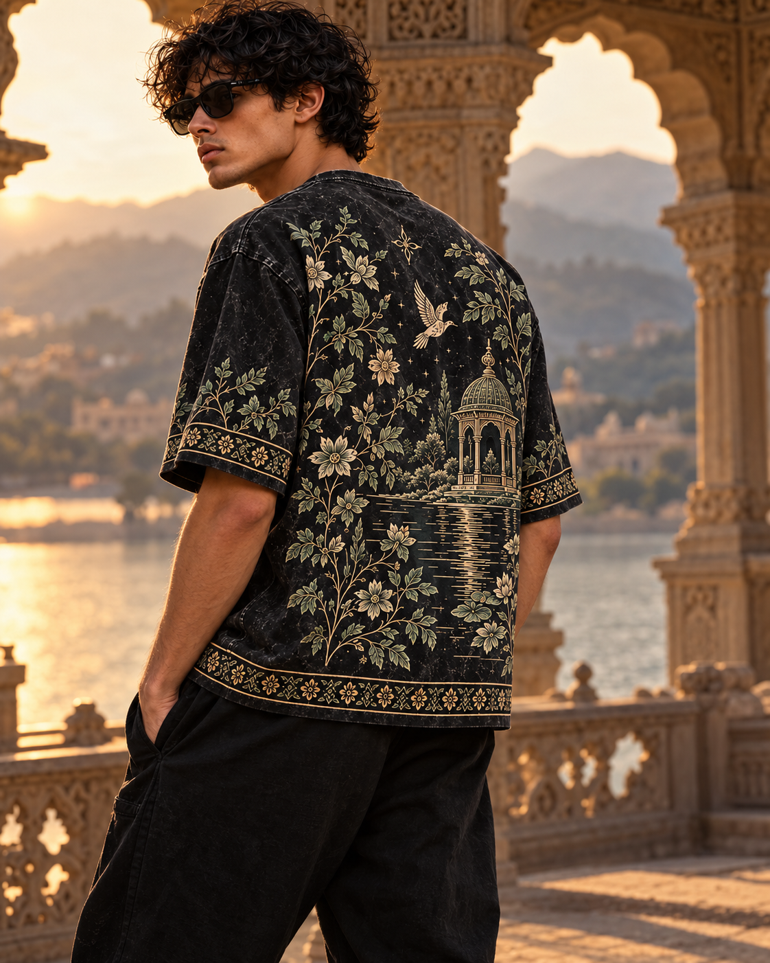 XABARWAN Garden of Thought Acid Wash Tee