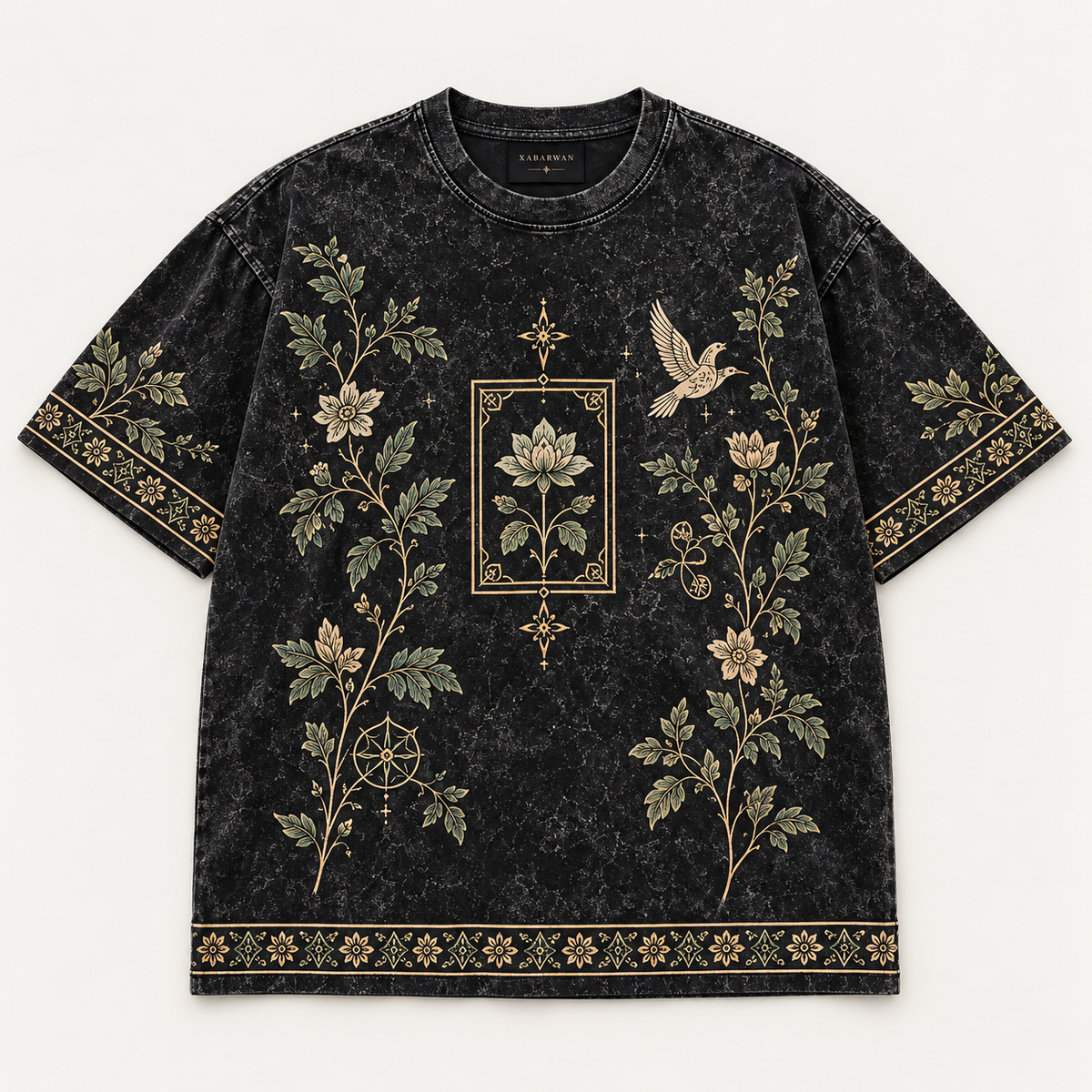 XABARWAN Garden of Thought Acid Wash Tee