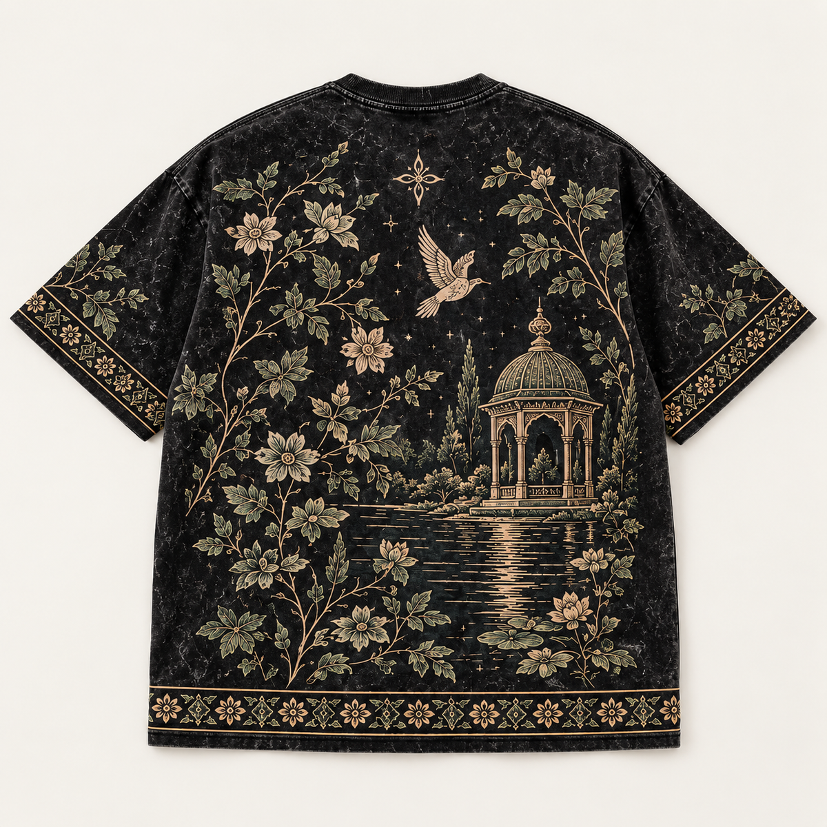 XABARWAN Garden of Thought Acid Wash Tee