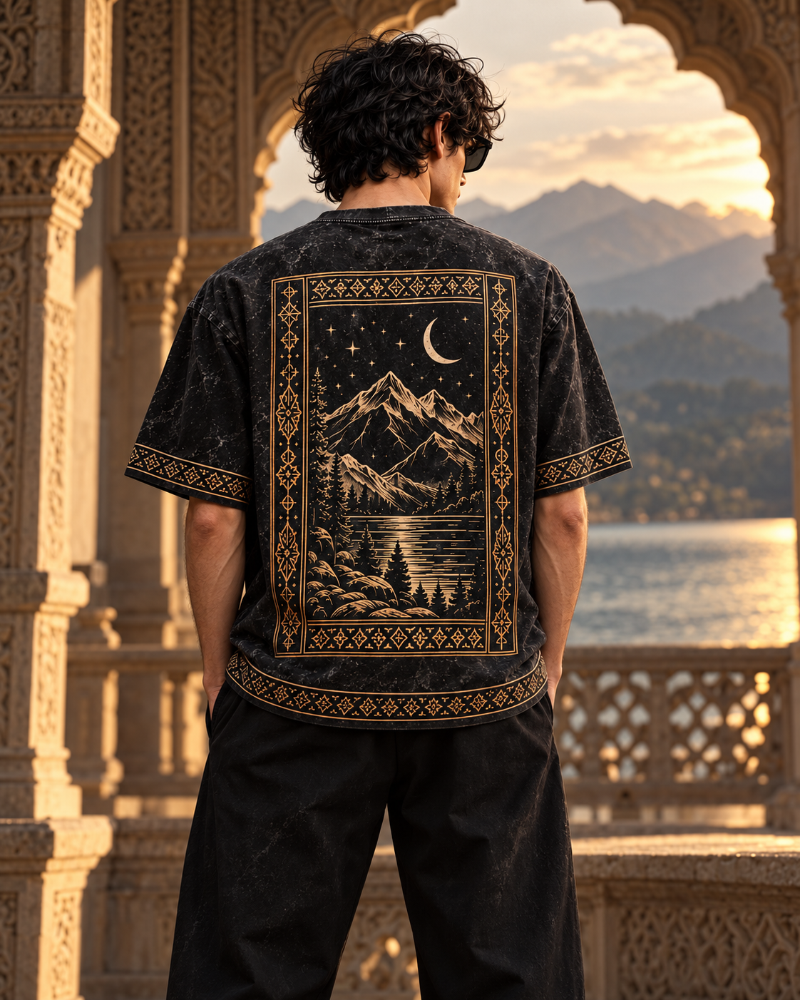 XABARWAN Eternal Horizon Acid Wash Tee