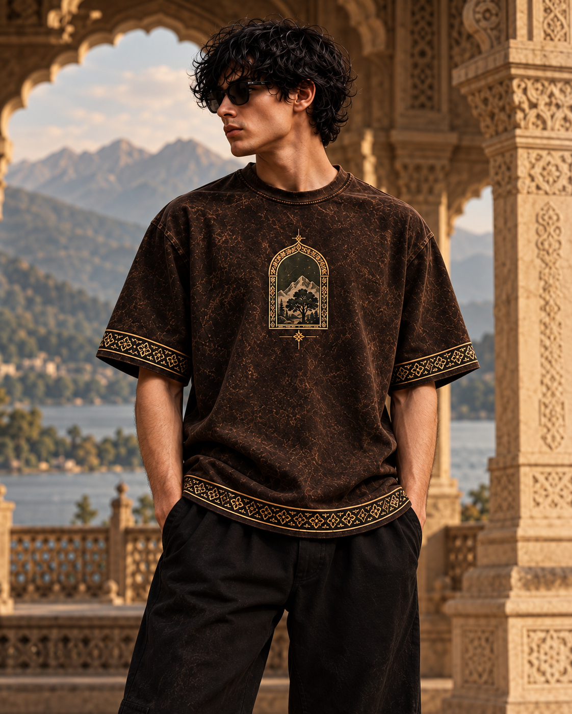 XABARWAN Living Heritage Acid Wash Tee