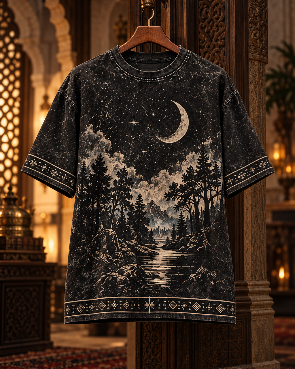 XABARWAN Between Worlds Acid Wash Tee