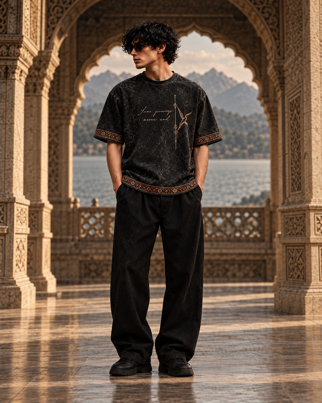 XABARWAN Untold Stories Acid Wash Tee