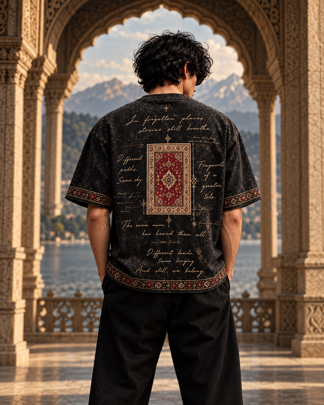 XABARWAN Untold Stories Acid Wash Tee