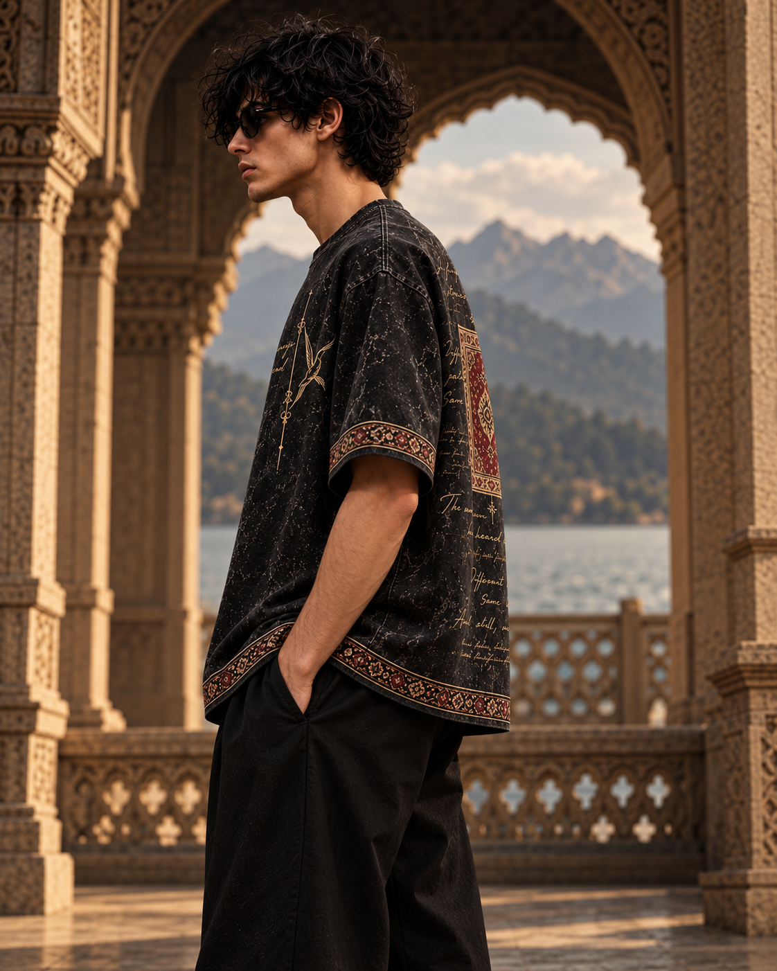 XABARWAN Untold Stories Acid Wash Tee