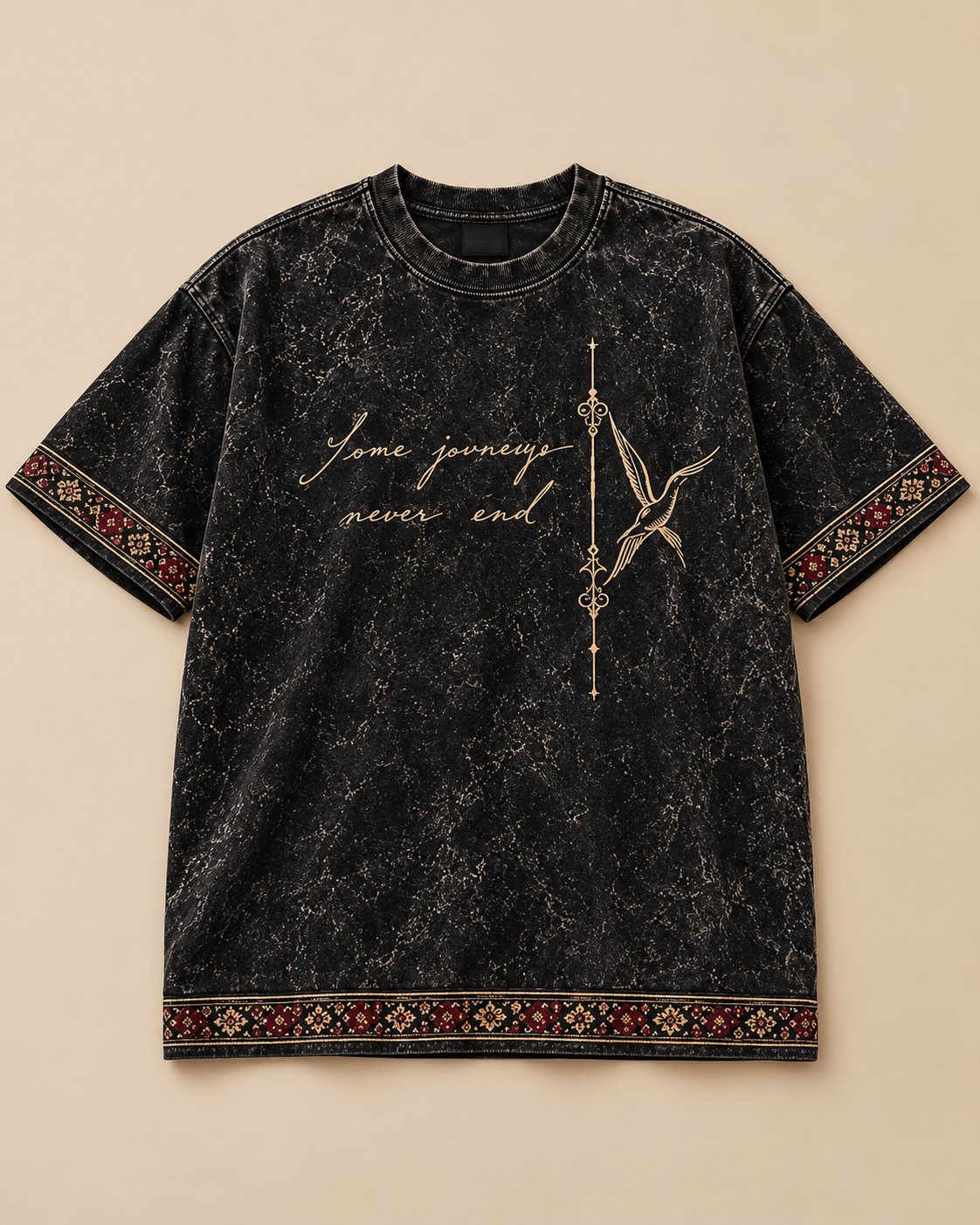 XABARWAN Untold Stories Acid Wash Tee
