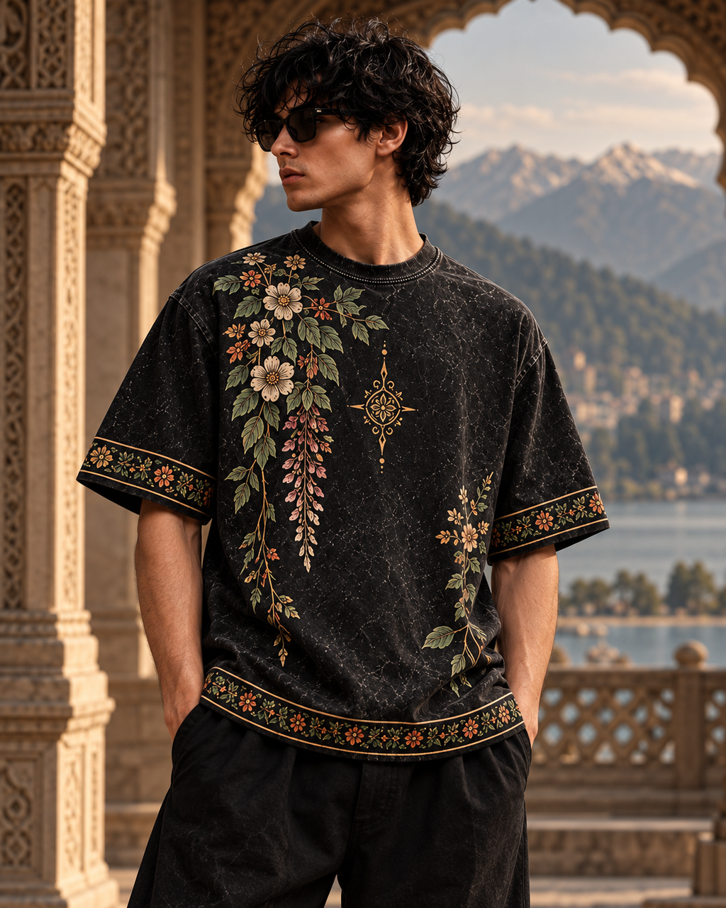 XABARWAN Valley Verse Acid Wash Tee
