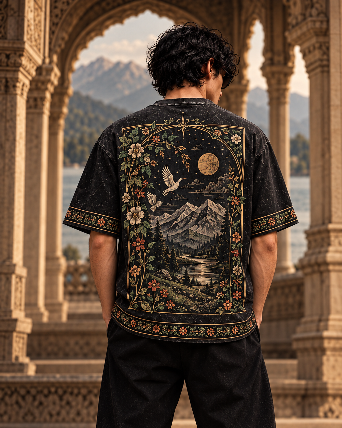 XABARWAN Valley Verse Acid Wash Tee