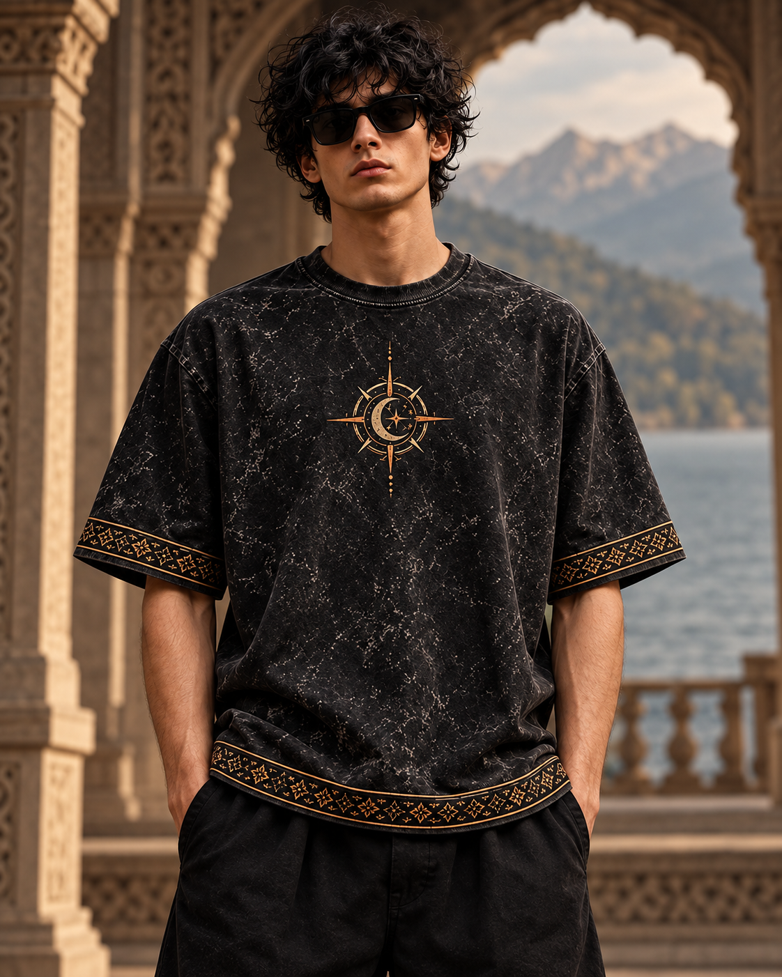 XABARWAN Silent Path Acid Wash Tee