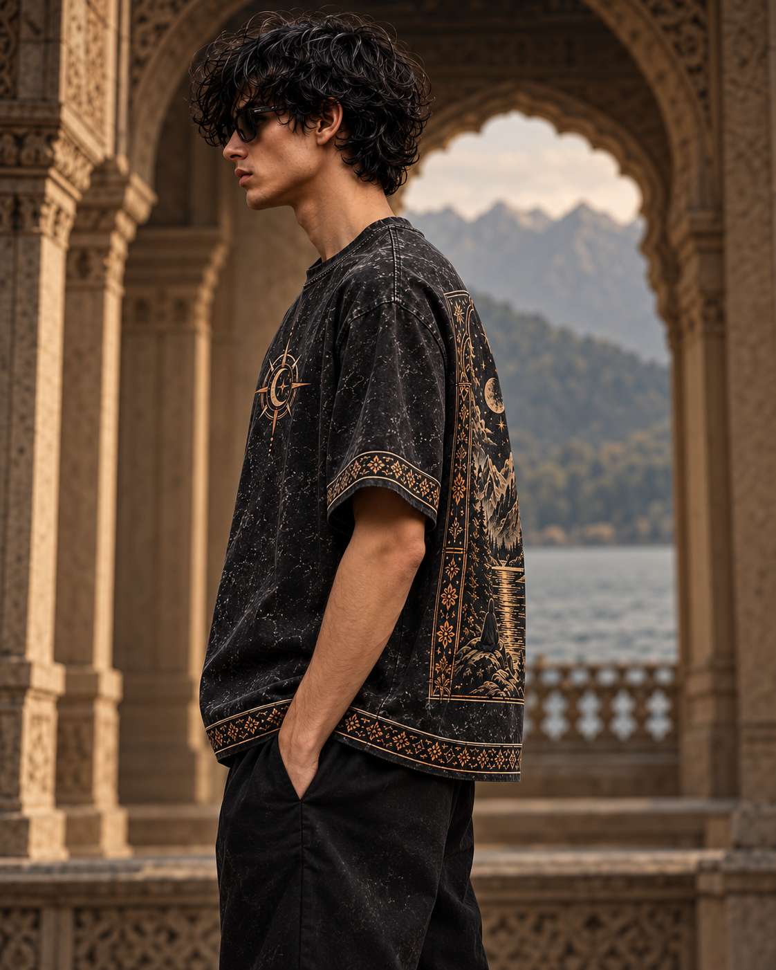 XABARWAN Silent Path Acid Wash Tee
