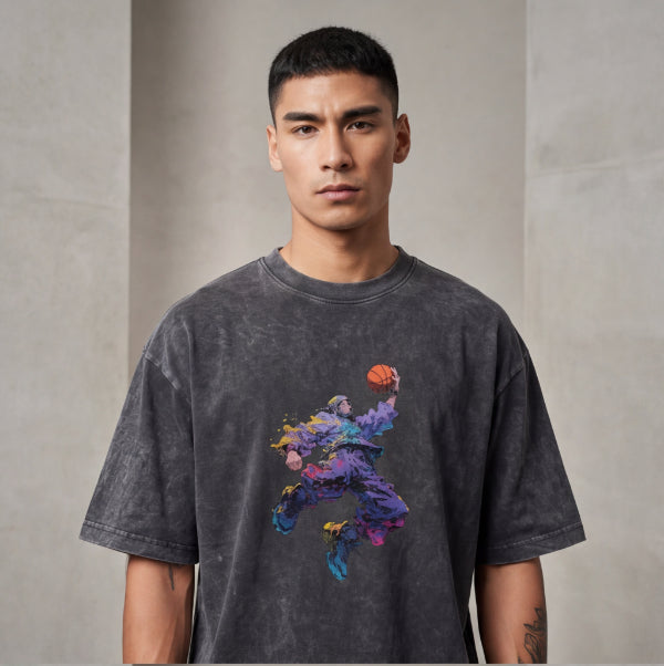 XABARWAN BASEBALL STONEWASH Oversized T-Shirt