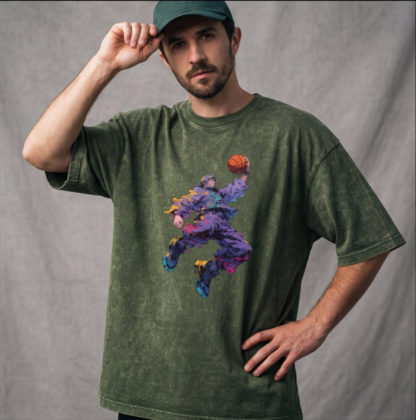 XABARWAN BASEBALL STONEWASH Oversized T-Shirt