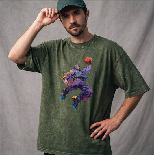 XABARWAN BASEBALL STONEWASH Oversized T-Shirt