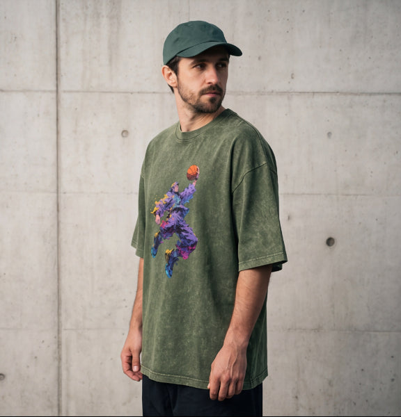 XABARWAN BASEBALL STONEWASH Oversized T-Shirt