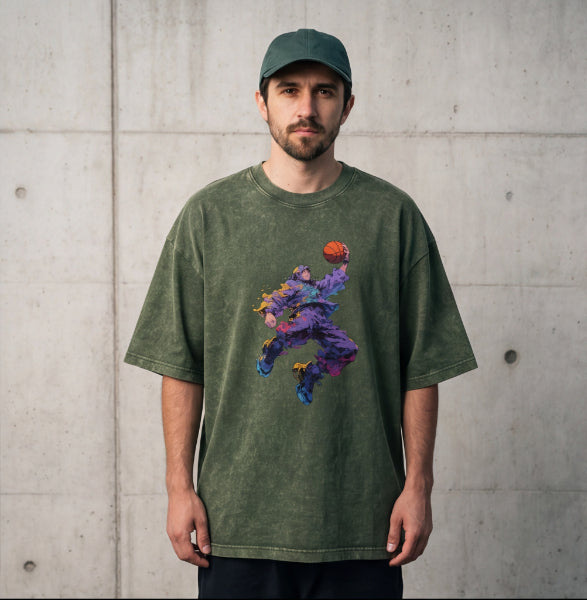 XABARWAN BASEBALL STONEWASH Oversized T-Shirt