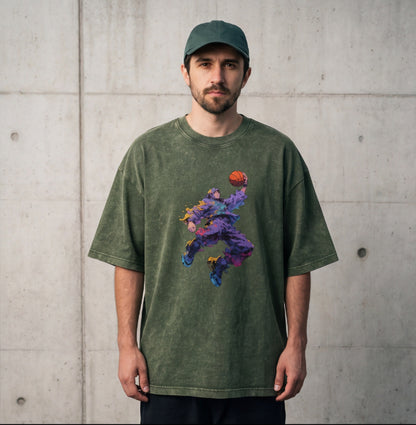 XABARWAN BASEBALL STONEWASH Oversized T-Shirt