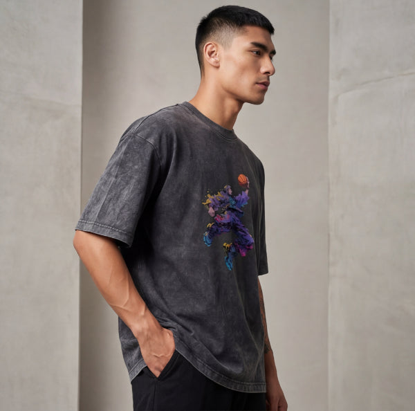 XABARWAN BASEBALL STONEWASH Oversized T-Shirt