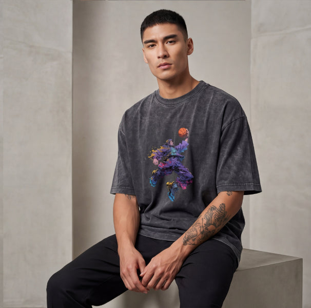 XABARWAN BASEBALL STONEWASH Oversized T-Shirt
