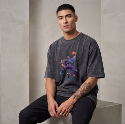 XABARWAN BASEBALL STONEWASH Oversized T-Shirt