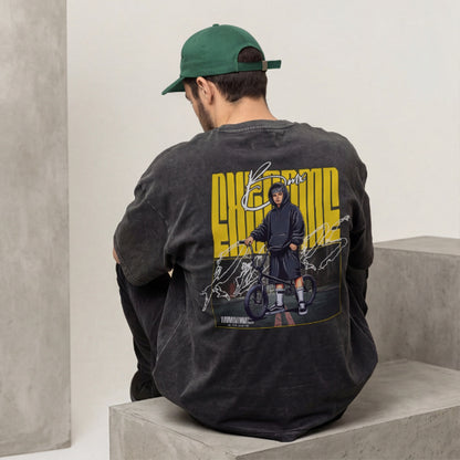 XABARWAN BELIEVE BIKE STONEWASH Oversized T-Shirt
