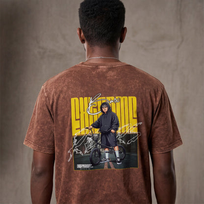 XABARWAN BELIEVE BIKE STONEWASH Oversized T-Shirt