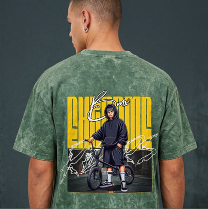 XABARWAN BELIEVE BIKE STONEWASH Oversized T-Shirt