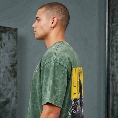 XABARWAN BELIEVE BIKE STONEWASH Oversized T-Shirt
