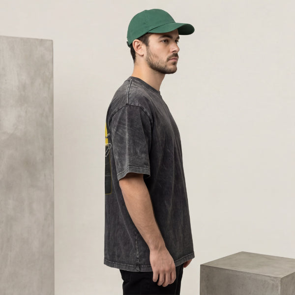 XABARWAN BELIEVE BIKE STONEWASH Oversized T-Shirt