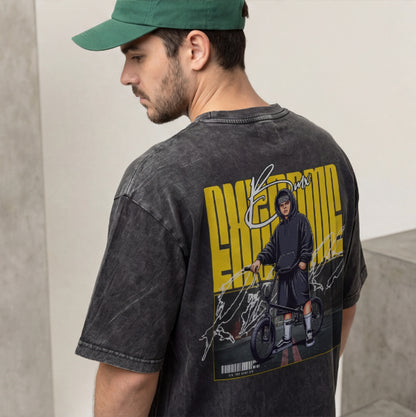 XABARWAN BELIEVE BIKE STONEWASH Oversized T-Shirt