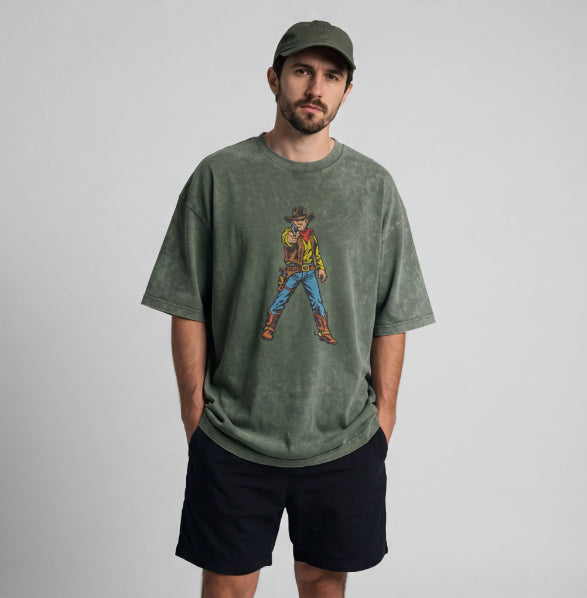 XABARWAN COWBOY STONEWASH Oversized T-Shirt