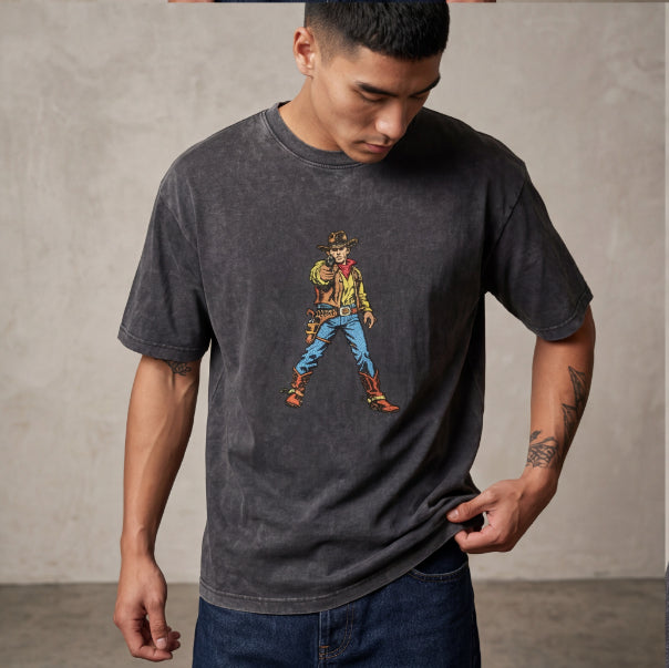 XABARWAN COWBOY STONEWASH Oversized T-Shirt