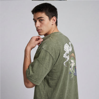 XABARWAN FROG STONEWASH Oversized T-Shirt