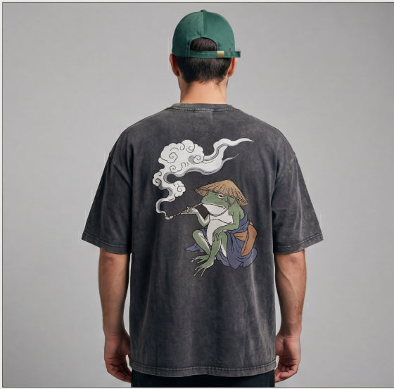 XABARWAN FROG STONEWASH Oversized T-Shirt