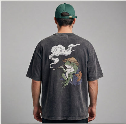 XABARWAN FROG STONEWASH Oversized T-Shirt