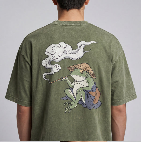 XABARWAN FROG STONEWASH Oversized T-Shirt