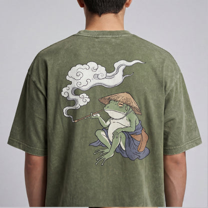 XABARWAN FROG STONEWASH Oversized T-Shirt