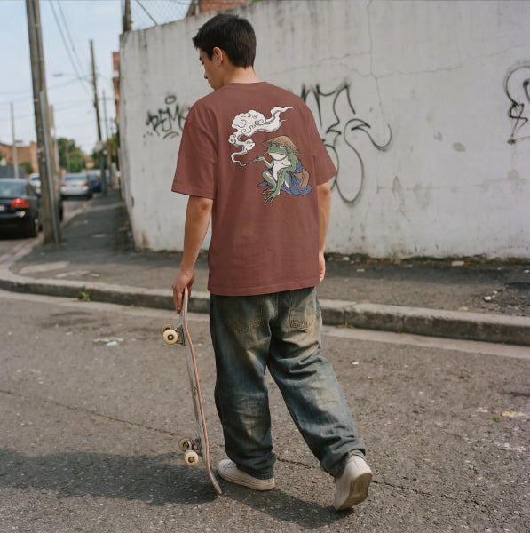 XABARWAN FROG STONEWASH Oversized T-Shirt