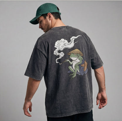 XABARWAN FROG STONEWASH Oversized T-Shirt