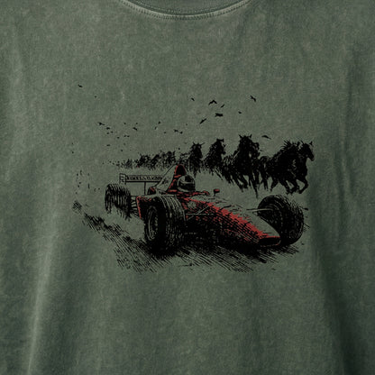 XABARWAN HORSE RACING STONEWASH Oversized T-Shirt