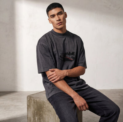 XABARWAN HORSE RACING STONEWASH Oversized T-Shirt