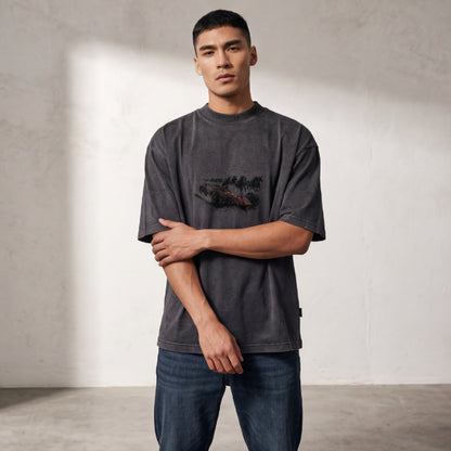 XABARWAN HORSE RACING STONEWASH Oversized T-Shirt