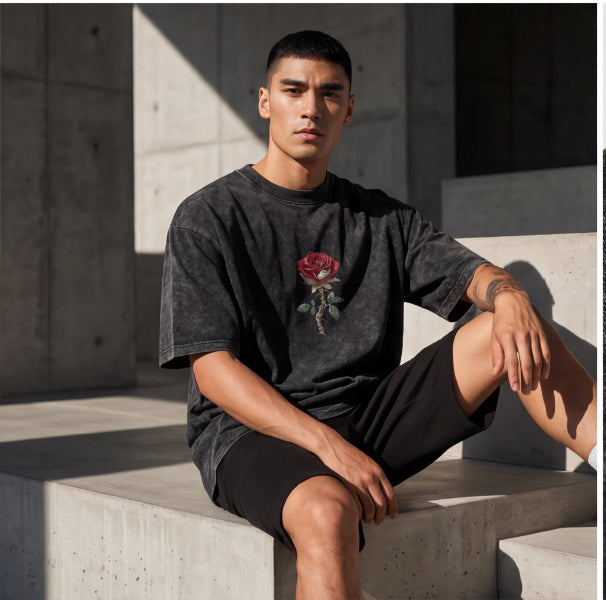 XABARWAN ROSE STONEWASH Oversized T-Shirt